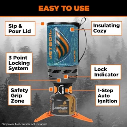 Компактен газов котлон JetBoil Flash 1L - Бърза система за готвене за къмпинг и планина Ocean Topo Компактен газов котлон JetBoil Flash 1L - Бърза система за готвене за къмпинг и планина Ocean Topo цена цени