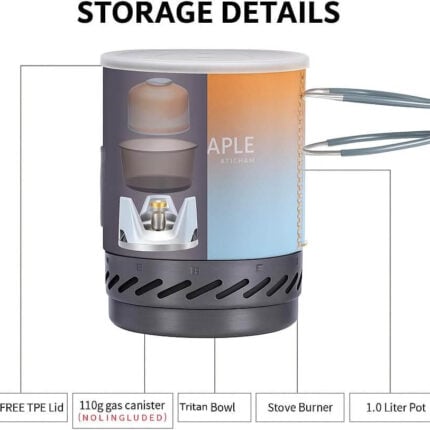 Компактен газов котлон за къмпинг Fire-Maple - Преносим готварски комплект с тенджера и piezo запалване Компактен газов котлон за къмпинг Fire-Maple - Преносим готварски комплект с тенджера и piezo запалване цена цени