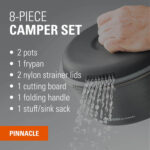 Къмпинг комплект за готвене GSI Outdoors Pinnacle Base Camper Small - Лек алуминиев cookware set с незалепващо покритие за къмпинг и туризъм комплект съдове за къмпинг къмпинг cookware set туристически комплект за готвене съдове за къмпинг с незалепващо покритие къмпинг кухня комплект outdoor cooking set комплект за каравана готвене лек комплект съдове за туризъм къмпинг тенджера и тиган комплект съдове за пикник комплект camping cookware lightweight комплект за готвене за палатка туристически кухненски комплект къмпинг оборудване за готвене cookware set camping compact цена цени