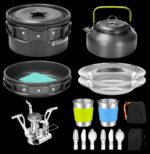 Къмпинг комплект за готвене Odoland 17 части - алуминиев cookware set с чайник и прибори за къмпинг и туризъм цена цени комплект съдове за къмпинг с котлон къмпинг cookware set с чайник туристически комплект за готвене къмпинг съдове с незалепващо покритие комплект за готвене за палатка outdoor cooking set с горелка къмпинг кухня комплект лек комплект за туризъм camping cookware set lightweight комплект за готвене 1-2 човека къмпинг комплект с прибори съдове за пикник комплект преносим котлон за къмпинг cookware set с газов котлон компактни съдове за къмпинг