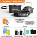 Къмпинг комплект за готвене Odoland 17 части - алуминиев cookware set с чайник и прибори за къмпинг и туризъм цена цени комплект съдове за къмпинг с котлон къмпинг cookware set с чайник туристически комплект за готвене къмпинг съдове с незалепващо покритие комплект за готвене за палатка outdoor cooking set с горелка къмпинг кухня комплект лек комплект за туризъм camping cookware set lightweight комплект за готвене 1-2 човека къмпинг комплект с прибори съдове за пикник комплект преносим котлон за къмпинг cookware set с газов котлон компактни съдове за къмпинг