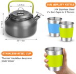 Къмпинг комплект за готвене Odoland 17 части - алуминиев cookware set с чайник и прибори за къмпинг и туризъм цена цени комплект съдове за къмпинг с котлон къмпинг cookware set с чайник туристически комплект за готвене къмпинг съдове с незалепващо покритие комплект за готвене за палатка outdoor cooking set с горелка къмпинг кухня комплект лек комплект за туризъм camping cookware set lightweight комплект за готвене 1-2 човека къмпинг комплект с прибори съдове за пикник комплект преносим котлон за къмпинг cookware set с газов котлон компактни съдове за къмпинг