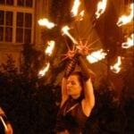 Огнени ветрила - 50мм глави - Gora foldable fire fans за танци и огнени изпълнения огнена екипировка кевлар цена цени