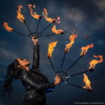 Огнени ветрила - 50мм глави - Gora foldable fire fans за танци и огнени изпълнения огнена екипировка кевлар цена цени