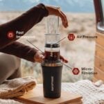 AeroPress Go Plus преносима кафемашина – компактна 3-в-1 кафе преса за пътуване, къмпинг и офис с термо чаша преносима кафемашина AeroPress Go Plus компактна кафемашина за пътуване ръчна кафемашина за къмпинг кафе преса за път и офис travel coffee maker AeroPress цена цени