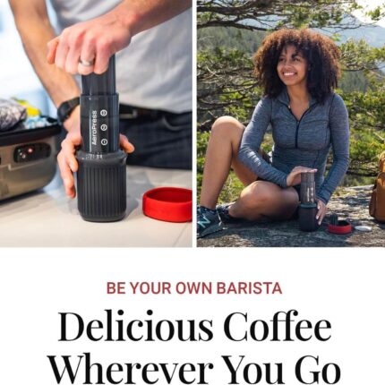 Преносима кафемашина Aeropress GO - Компактна ръчна кафе преса за къмпинг и пътуване, 2 минути приготвяне преносима кафемашина за къмпинг ръчна кафемашина за пътуване кафе преса за къмпинг компактна кафемашина за път къмпинг кафеварка travel coffee maker ръчна еспресо машина кафемашина за туризъм цена цени