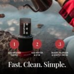 Преносима кафемашина Aeropress GO - Компактна ръчна кафе преса за къмпинг и пътуване, 2 минути приготвяне преносима кафемашина за къмпинг ръчна кафемашина за пътуване кафе преса за къмпинг компактна кафемашина за път къмпинг кафеварка travel coffee maker ръчна еспресо машина кафемашина за туризъм цена цени