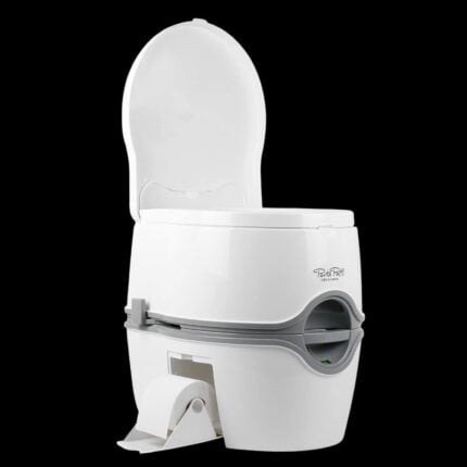 Преносима химическа тоалетна Thetford Porta Potti 565P Qube - Premium camping toilet за кемпер, каравана и outdoor пътувания цена цени porta potti 565 camping toilet portable premium химическа тоалетна за кемпер мобилна тоалетна за каравана portable camping toilet with flush camping WC deluxe outdoor portable toilet system travel toilet caravan high comfort camping toilet portable toilet Qube series химическа тоалетна с помпа кемпер санитарна тоалетна camping hygiene system mobile WC for RV portable toilet for outdoor living luxury camping toilet camping equipment sanitation solution преносима тоалетна за дълги пътувания