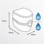 Преносима химическа тоалетна Thetford Porta Potti 565P Qube - Premium camping toilet за кемпер, каравана и outdoor пътувания цена цени porta potti 565 camping toilet portable premium химическа тоалетна за кемпер мобилна тоалетна за каравана portable camping toilet with flush camping WC deluxe outdoor portable toilet system travel toilet caravan high comfort camping toilet portable toilet Qube series химическа тоалетна с помпа кемпер санитарна тоалетна camping hygiene system mobile WC for RV portable toilet for outdoor living luxury camping toilet camping equipment sanitation solution преносима тоалетна за дълги пътувания