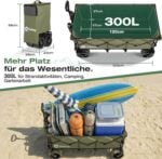 Сгъваема количка Sekey 4013 XXXL 300L - 4D сгъване, за всякакъв терен за къмпинг и outdoor цена цени сгъваема градинска количка с колела бърлерваген за кемпинг товарна количка за плаж и градина сгъваема транспортна количка 300L all terrain количка с големи гуми сгъваема количка с спирачки градинска количка за тежки товари