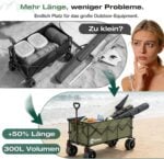 Сгъваема количка Sekey 4013 XXXL 300L - 4D сгъване, за всякакъв терен за къмпинг и outdoor цена цени сгъваема градинска количка с колела бърлерваген за кемпинг товарна количка за плаж и градина сгъваема транспортна количка 300L all terrain количка с големи гуми сгъваема количка с спирачки градинска количка за тежки товари