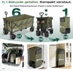 Сгъваема количка Sekey 4013 XXXL 300L - 4D сгъване, за всякакъв терен за къмпинг и outdoor цена цени сгъваема градинска количка с колела бърлерваген за кемпинг товарна количка за плаж и градина сгъваема транспортна количка 300L all terrain количка с големи гуми сгъваема количка с спирачки градинска количка за тежки товари