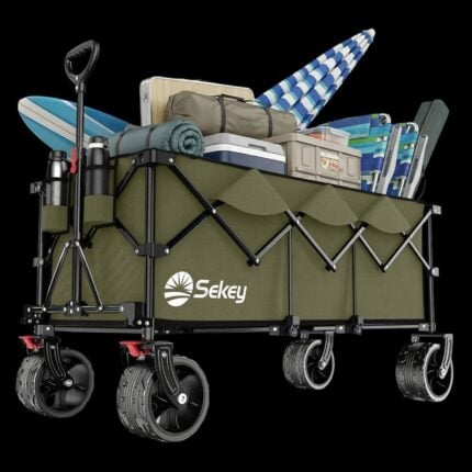 Сгъваема количка Sekey 4013 XXXL 300L - 4D сгъване, за всякакъв терен за къмпинг и outdoor цена цени сгъваема градинска количка с колела бърлерваген за кемпинг товарна количка за плаж и градина сгъваема транспортна количка 300L all terrain количка с големи гуми сгъваема количка с спирачки градинска количка за тежки товари