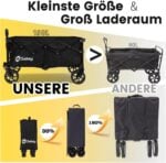 Сгъваема количка Sekey FW105 XXL 150L - С големи гуми за всякакъв терен за къмпинг и outdoor цена цени сгъваема транспортна количка за къмпинг и плаж bollerwagen сгъваема количка 150L all terrain количка за багаж кемпинг количка с големи гуми и спирачки сгъваема количка за тежък товар до 150 кг най-добра сгъваема количка за къмпинг и плаж голяма сгъваема транспортна количка за тежък багаж количка за излети с 4D сгъване и метална рамка