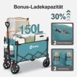 Сгъваема количка с покрив Sekey XXL 150L -  За къмпинг, плаж и транспорт до 150 кг цена цени сгъваема къмпинг количка bollerwagen с покрив количка за плаж детска транспортна количка wagon cart foldable количка за къмпинг ръчна количка с навес плажна количка с покрив сгъваема wagon количка outdoor количка транспортна количка 150 кг количка за багаж и деца сгъваема градинска количка количка за пикник къмпинг аксесоари