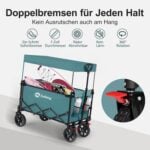Сгъваема количка с покрив Sekey XXL 150L -  За къмпинг, плаж и транспорт до 150 кг цена цени сгъваема къмпинг количка bollerwagen с покрив количка за плаж детска транспортна количка wagon cart foldable количка за къмпинг ръчна количка с навес плажна количка с покрив сгъваема wagon количка outdoor количка транспортна количка 150 кг количка за багаж и деца сгъваема градинска количка количка за пикник къмпинг аксесоари