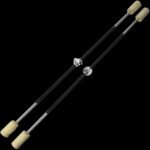Комплект магнитни огнени стафове - 90см - 70мм глави - Gora magnetic pendulum kit fire staffs цена цени огнено представление огнено изпълнение артисти огнен стаф fire staff
