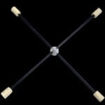 Огнен X стаф - 70см - 50мм глави - Gora Chaos fire staff флауър стик девилстик девил стик цена цени огнено шоу представление