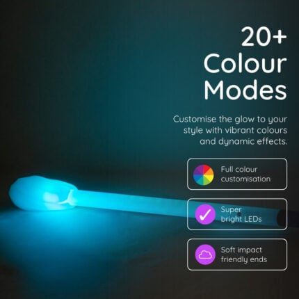 Светещ LED стаф - 90см - Lumi PRO Rechargeable - Threeworlds LED staff светещ тренировъчен стаф подходящ за деца и начинаещи здрав поликарбонатно тяло 20 различни модела на светене цена цени за представления тренировки