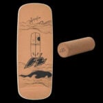 Баланс борд - 73см - F2 Pill cork balance board with cork roller корков баланс борд от букова дървесина 7 пласта с коркова ролка ролер комплект цена цени за баланс игри и развитие на баланса фитнес тренировки