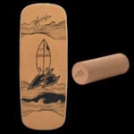 Баланс борд - 80см - F2 Pill cork balance board with cork roller корков баланс борд от букова дървесина 7 пласта с коркова ролка ролер комплект цена цени за баланс игри и развитие на баланса фитнес тренировки