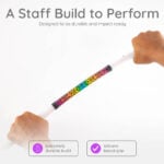 Светещ LED стаф - 90см - Lumi PRO Rechargeable - Threeworlds LED staff светещ тренировъчен стаф подходящ за деца и начинаещи здрав поликарбонатно тяло 20 различни модела на светене цена цени за представления тренировки