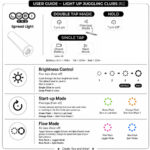 Светещи LED бухалки - Lumi PRO USB Rechargeable - Threeworlds LED clubs бухалки за жонглиране juggling clubs led lighting clubs for juggling 20+ color modes множество светлинни ефекти презаредими презаредима батерия 2 LED Модула rechargeable usb charging batteries цена цени циркови изкуства представления