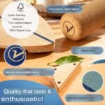 Баланс борд комплект с дъска, ролка, баланс топка и поставка Valuents balance board set тренировка за цялото тяло корков баланс борд от кленова дървесина 7 пласта с коркова ролка ролер комплект цена цени за баланс игри и развитие на баланса фитнес тренировки цена цени комплект с поставка и тренировъчна топка сърф скейтборд баланс