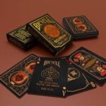 Карти за игра - Bourbon Black Label - Bicycle playing cards покер магия трикове с карти cardistry цена цени бърбън напитка алкохол version 2 two версия 2 черни карти reversed black back