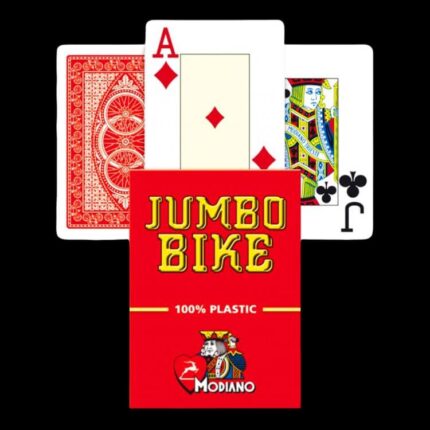 Карти за игра - Jumbo Bike Red - Modiano playing cards покер магия трикове с карти cardistry цена цени пластмасови карти за покер с джъмбо индекс пластмасови карти за игра 100% plastic playing cards
