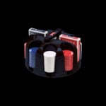 Комплект чипове за покер с 2 тестета - Bicycle revolving poker chip rack set with 2 decks and 200 chips покер магия трикове с карти cardistry цена цени bicycle playing cards standard red blue