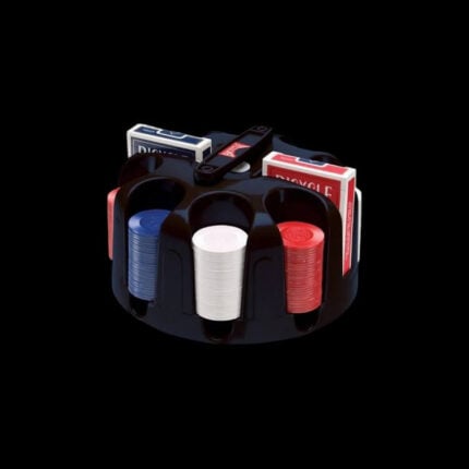 Комплект чипове за покер с 2 тестета - Bicycle revolving poker chip rack set with 2 decks and 200 chips покер магия трикове с карти cardistry цена цени bicycle playing cards standard red blue