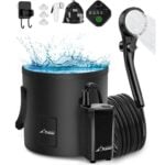 Преносим къмпинг душ - 3000mAh акумулаторна душ система с помпа, смарт дисплей и сгъваема 20l Литра кофа за къмпинг, пътуване и outdoor цена цени camping shower portable camping shower outdoor душ за къмпинг душ за къмпинг преносим душ за пътуване кемпинг душ система portable shower pump душ за кемпер outdoor portable shower USB акумулаторен къмпинг душ 3000mAh camping shower portable water pump shower туристически душ душ за плаж и къмпинг foldable bucket shower преносима душ система hiking shower kit camping hygiene system