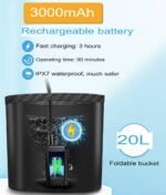 Преносим къмпинг душ - 3000mAh акумулаторна душ система с помпа, смарт дисплей и сгъваема 20l Литра кофа за къмпинг, пътуване и outdoor цена цени camping shower portable camping shower outdoor душ за къмпинг душ за къмпинг преносим душ за пътуване кемпинг душ система portable shower pump душ за кемпер outdoor portable shower USB акумулаторен къмпинг душ 3000mAh camping shower portable water pump shower туристически душ душ за плаж и къмпинг foldable bucket shower преносима душ система hiking shower kit camping hygiene system